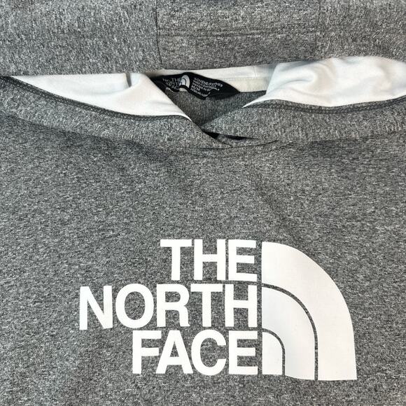 The North Face Sweatshirt Womens Medium Logo Fleece Lined Grey Hoodie - Picture 4 of 6
